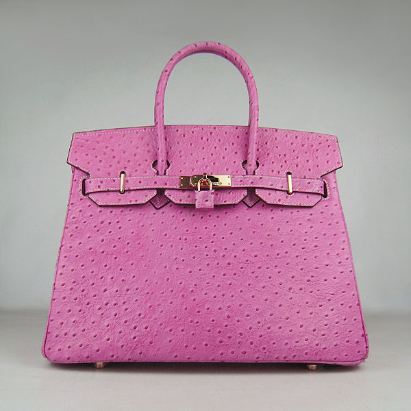 High Quality Fake Hermes Birkin 35CM Ostrich Veins Handbag Peachblow 6089 - Click Image to Close